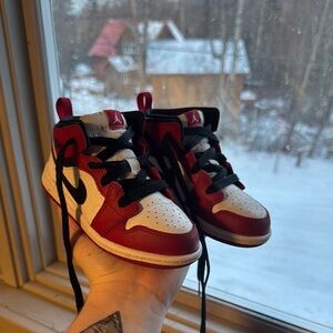 Kids Red and Black Nike Air Jordan Sneakers